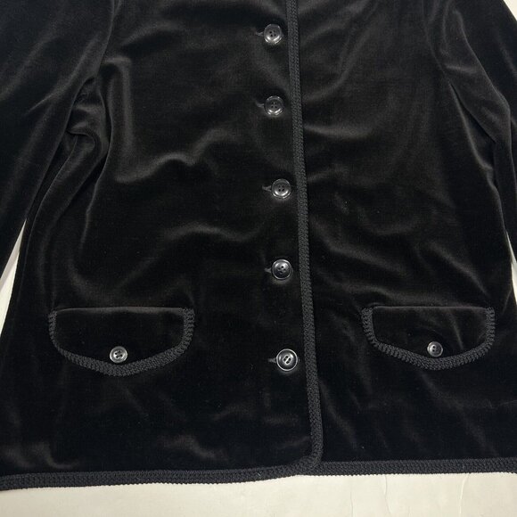 Vintage Choice by Butte Velvet Velour Button Up Jacket  Women’s Size 12 Black - Picture 7 of 12